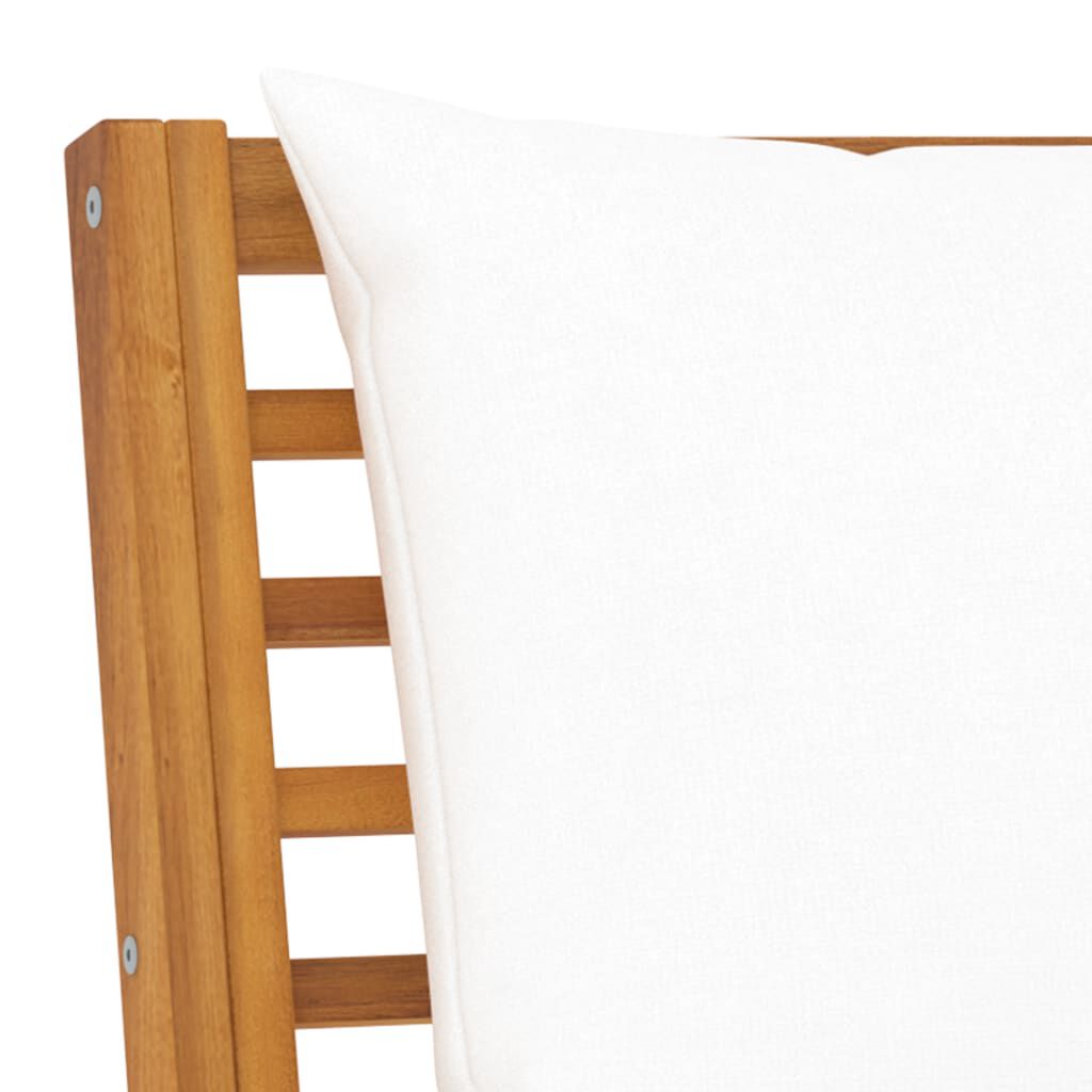 vidaXL Garden Bench 114.5 cm with Cream Cushion Solid Acacia Wood