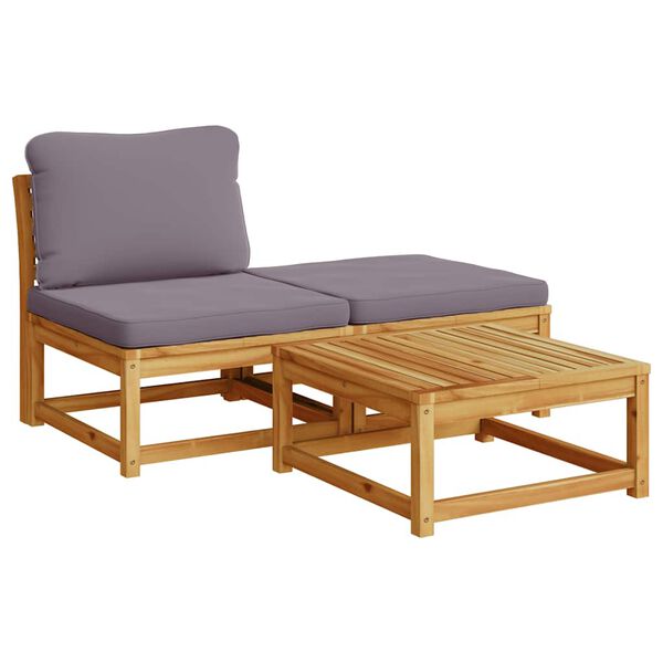 vidaXL 5 Piece Garden Lounge Set with Cushions Solid Wood Acacia