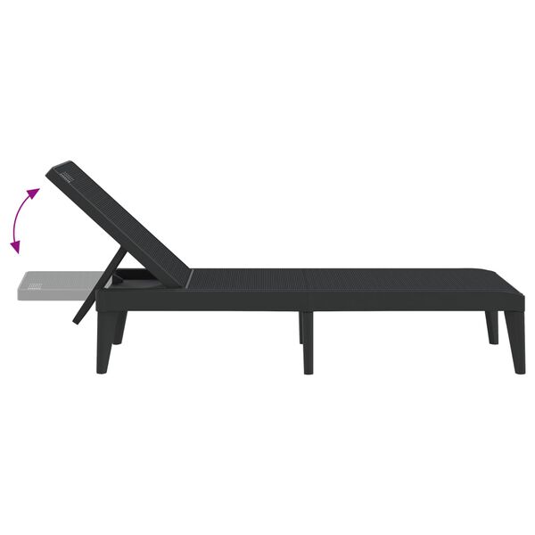vidaXL Sun Lounger Anthracite 186x60x29 cm PP