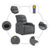 vidaXL Electric Massage Recliner Chair Grey Faux Leather