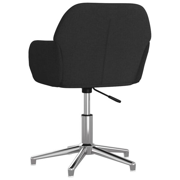 vidaXL Swivel Dining Chairs 2 pcs Black Fabric