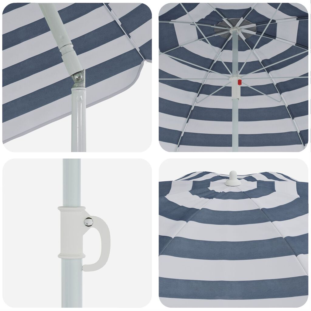 vidaXL Beach Parasol Blue 240 cm