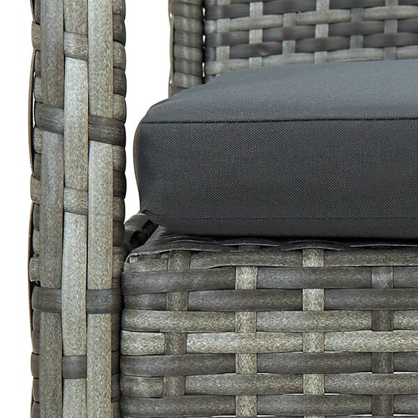 vidaXL 4 Piece Garden Lounge Set with Cushions Poly Rattan Grey