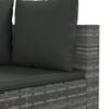vidaXL 4 Piece Garden Sofa Set with Cushions Grey Poly Rattan