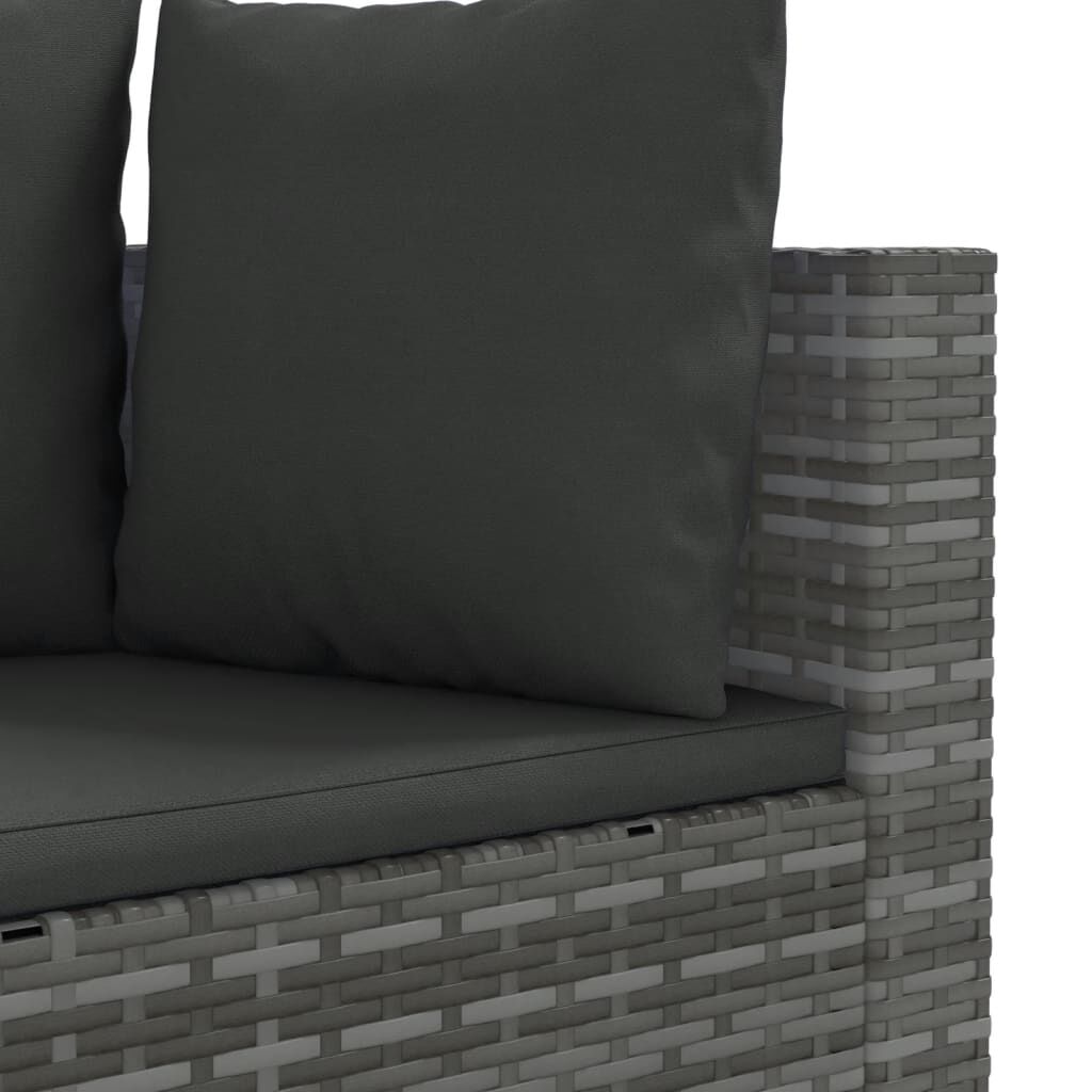 vidaXL 4 Piece Garden Sofa Set with Cushions Grey Poly Rattan