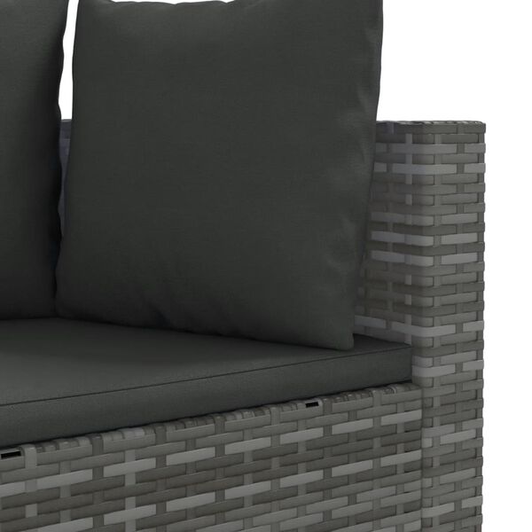 vidaXL 4 Piece Garden Sofa Set with Cushions Grey Poly Rattan