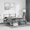 vidaXL Metal Bed Frame without Mattress with Footboard Black 135x190cm