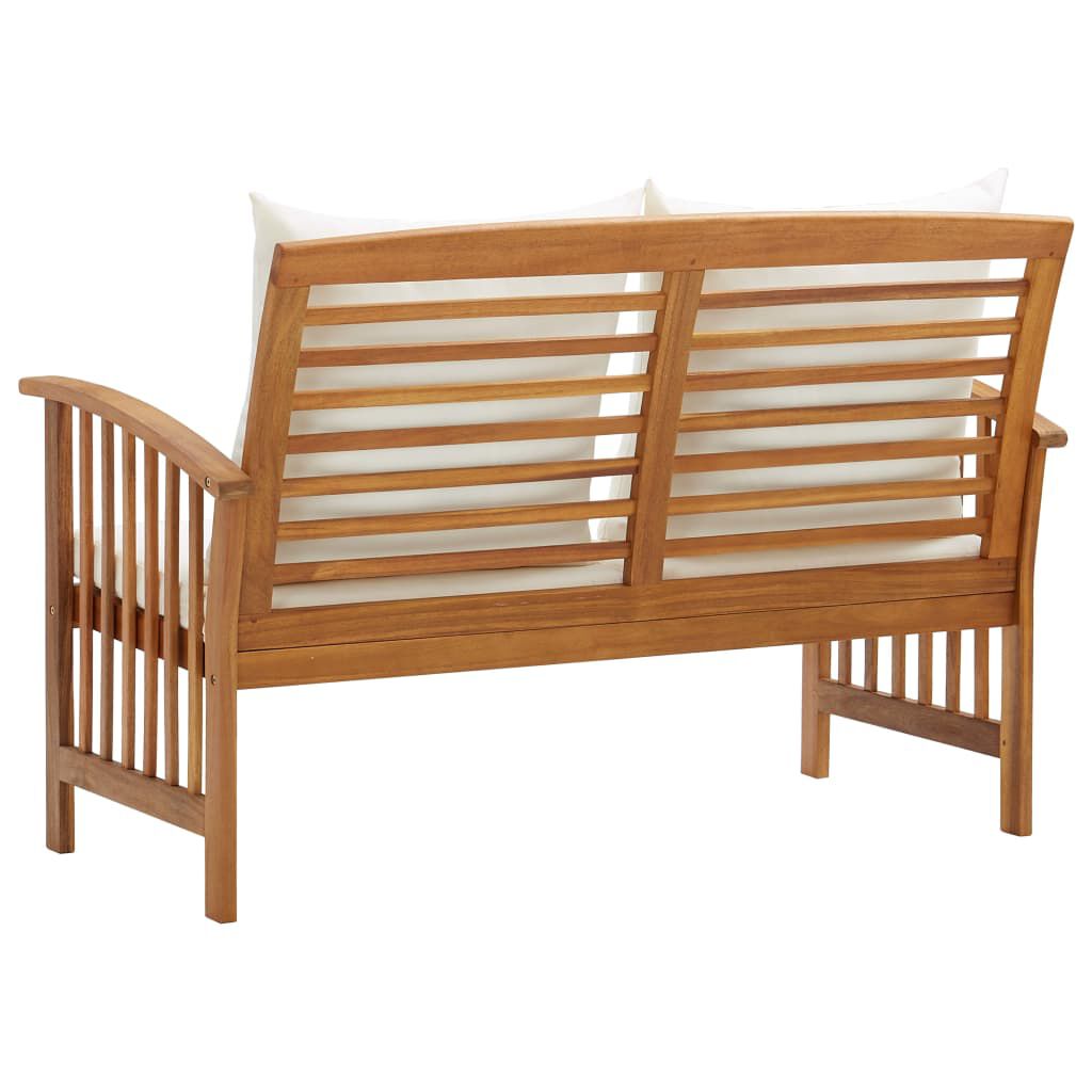 vidaXL Garden Bench with Cushions 119 cm Solid Acacia Wood