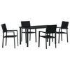 vidaXL Garden Dining Set 5 pcs Black Powder-Coated Steel