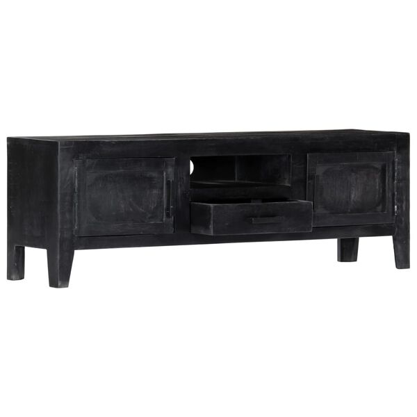 vidaXL TV Cabinet Black 118x30x40 cm Solid Mango Wood