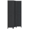 vidaXL Room Divider&nbsp;3 Panels Black Solid Wood Paulownia
