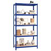 vidaXL 5-Layer Shelves 2 pcs Blue Steel&Engineered Wood