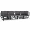vidaXL 4 Piece Garden Lounge Set with Cushions Anthracite Steel