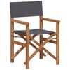 vidaXL Folding Director's Chair Grey 55 x 54 x 85 cm Solid Teak Wood