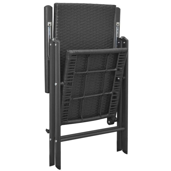 vidaXL 3 Piece Garden Dining Set Black and Brown