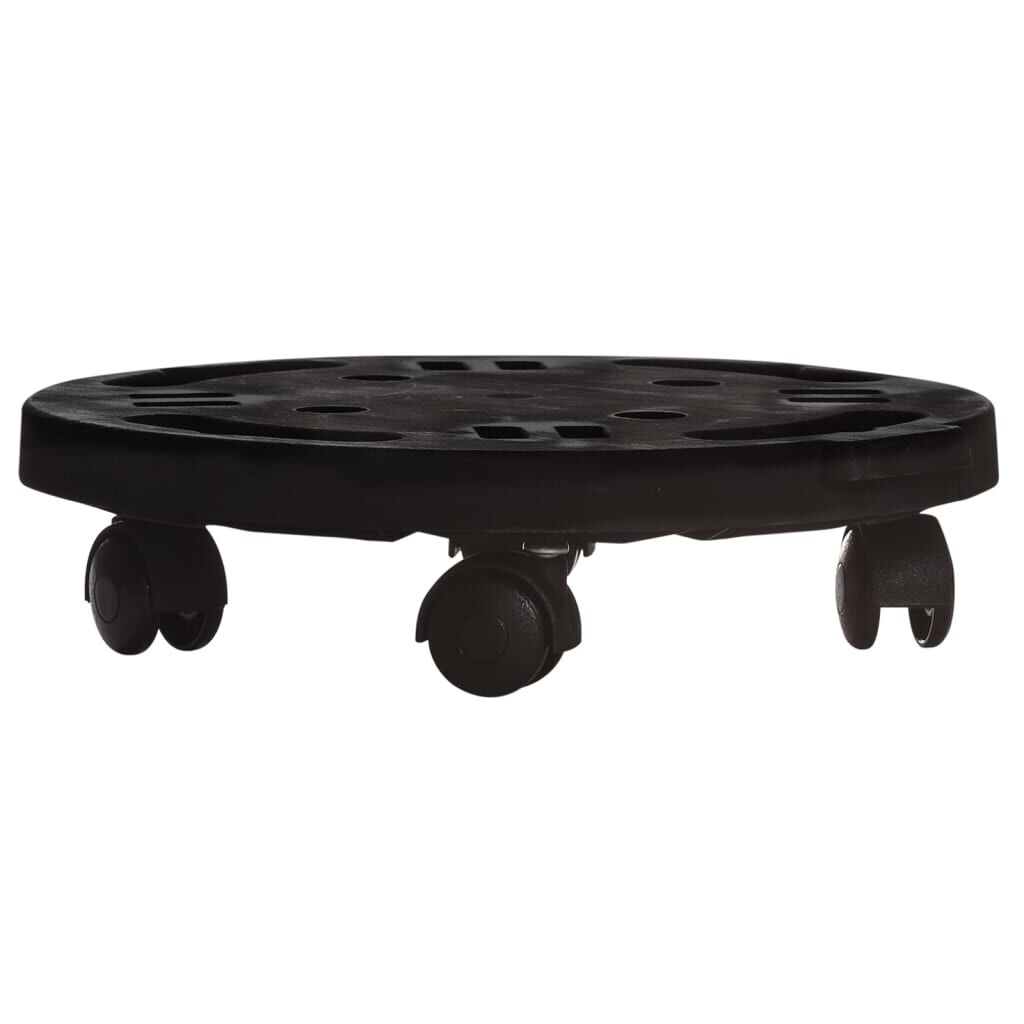 vidaXL Plant Trolley with Wheels Diameter 30 cm Black 170 kg