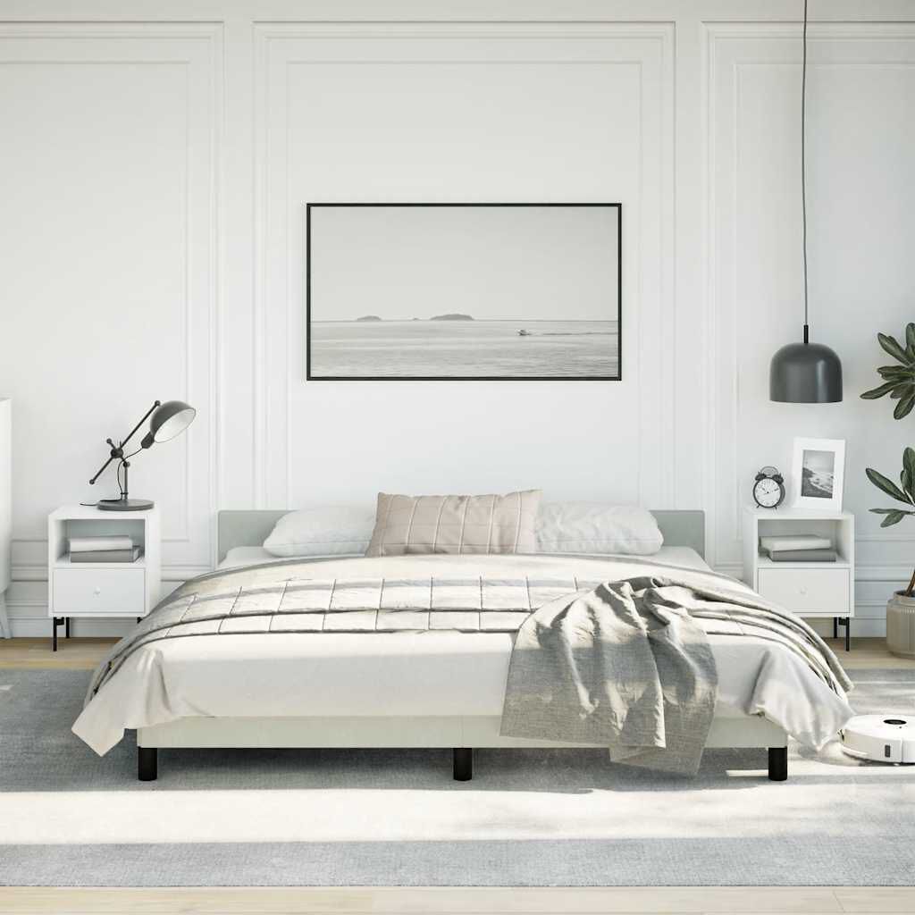 vidaXL Bed Frame without Mattress Light Grey 183x213 cm Velvet