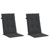 vidaXL Garden Highback Chair Cushions 2 pcs Black 120x50x3 cm Fabric
