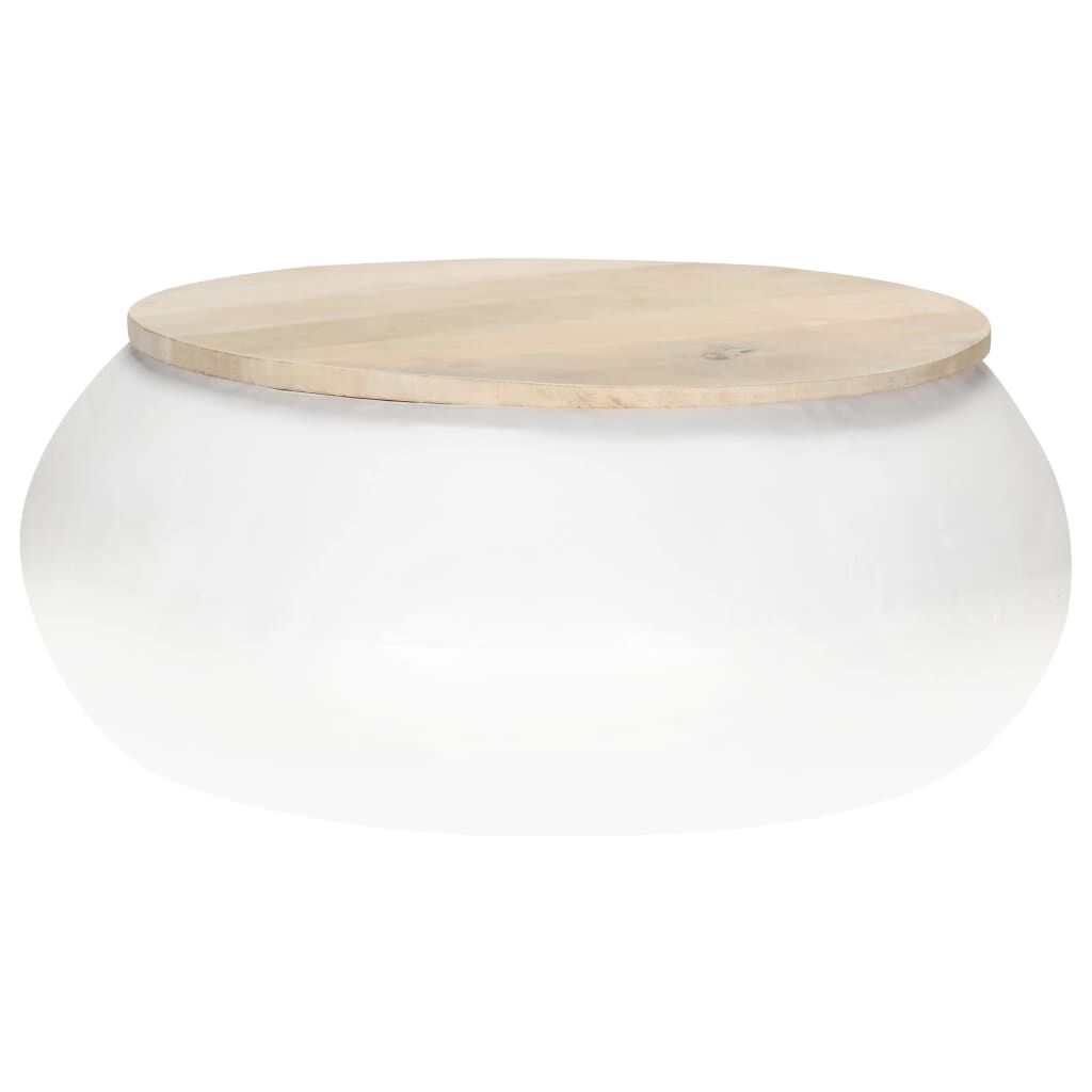 vidaXL Coffee Table White 68x68x30 cm Solid Mango Wood