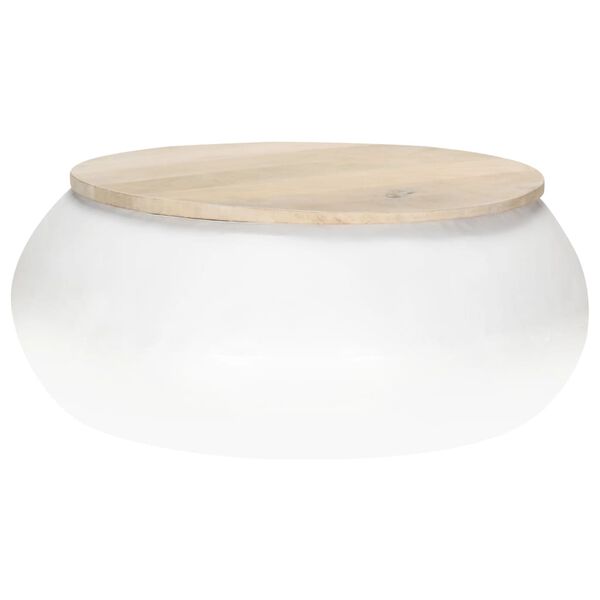 vidaXL Coffee Table White 68x68x30 cm Solid Mango Wood