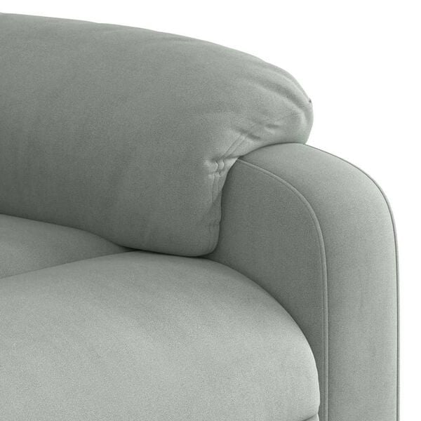 vidaXL Stand up Massage Recliner Chair Light Grey Velvet