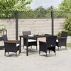 vidaXL Garden Dining Set with Cushion 5 pcs Black Poly Rattan