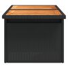 vidaXL Garden Table Black 100x55x73 cm Poly Rattan and Acacia Wood