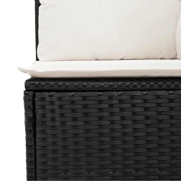 vidaXL 8 Piece Garden Sofa Set with Cushions Black Poly Rattan