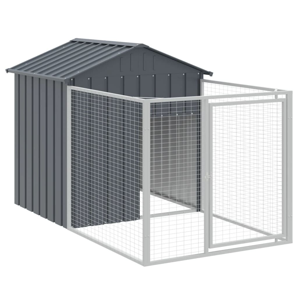 vidaXL Dog House with Roof Anthracite 117x1017x123 cm Galvanised Steel