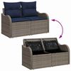 vidaXL Garden Sofa with Cushion 121 x 62 x 69 cm Poly Rattan