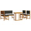 vidaXL Garden Bench Set 4 pcs Brown Solid Acacia Wood