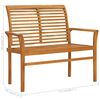 vidaXL Garden Bench with Red Cushion 112 cm Solid Teak Wood