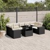 vidaXL 8 Piece Garden Sofa Set with Cushions Black Poly Rattan