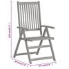 vidaXL Garden Reclining Chairs 2 pcs Grey Solid Acacia Wood