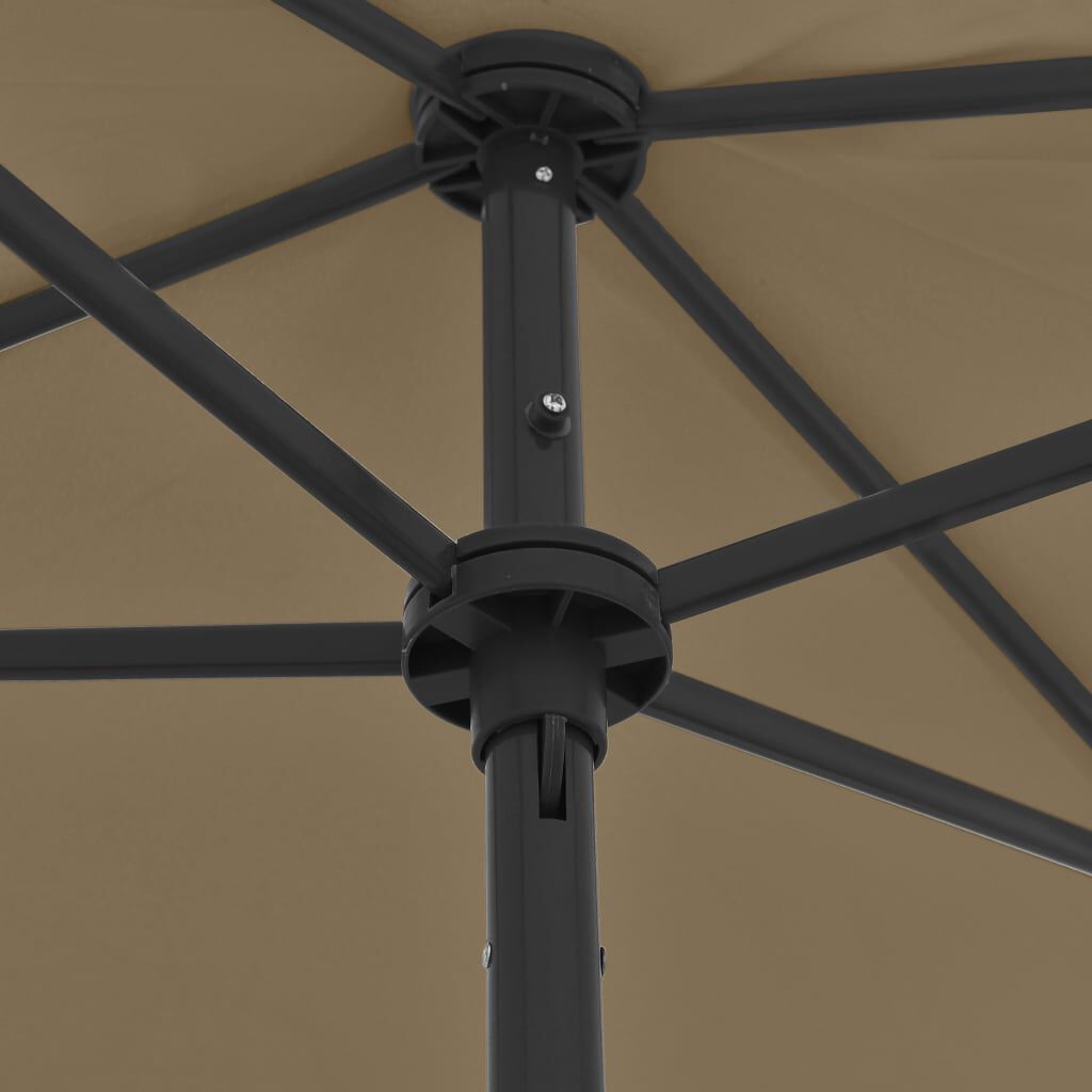 vidaXL Beach Parasol Taupe 180x120 cm