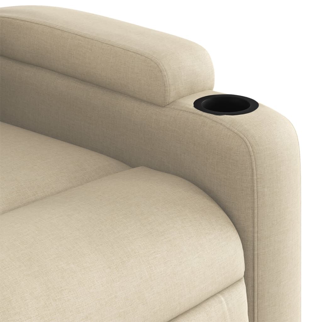 vidaXL Massage Recliner Chair Cream Fabric