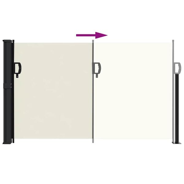 vidaXL Retractable Side Awning Cream 117x300 cm