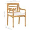 vidaXL Batavia Chairs 4 pcs with Cushions Solid Teak Wood