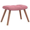 vidaXL Relaxing Chair with a Stool Pink Velvet