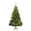 vidaXL Artificial Hinged Christmas Tree 300 LEDs & Ball Set 210 cm