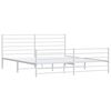 vidaXL Metal Bed Frame without Mattress with Footboard White 193x203cm
