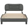 vidaXL Bed Frame without Mattress "Hvar" Dark Grey 100x190 cm Fabric