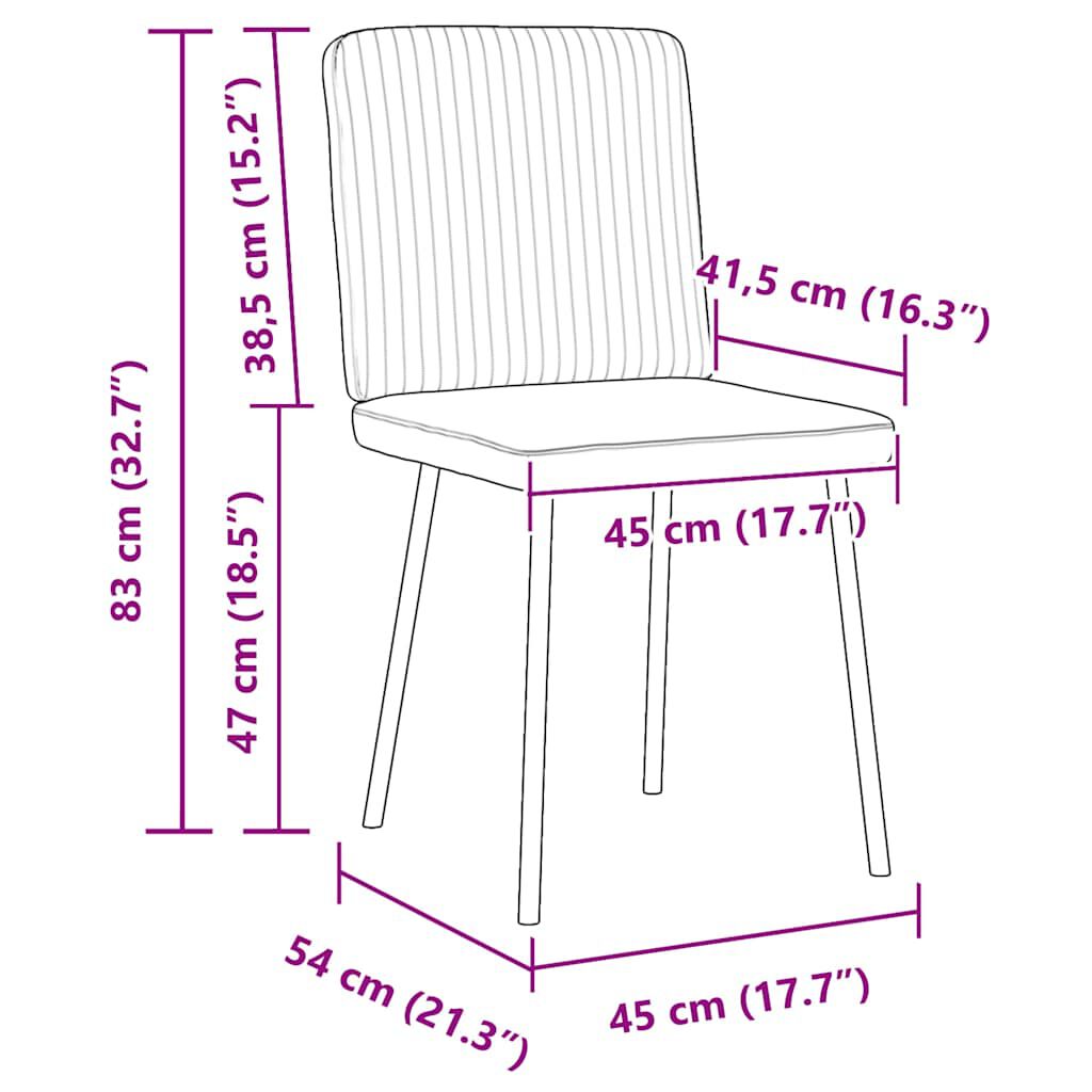vidaXL Dining Chairs 2 pcs Dark Grey Velvet