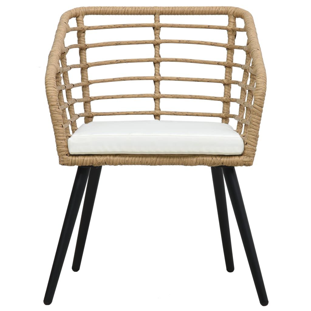 vidaXL Garden Chairs with Cushions 2 pcs Poly Rattan Oak