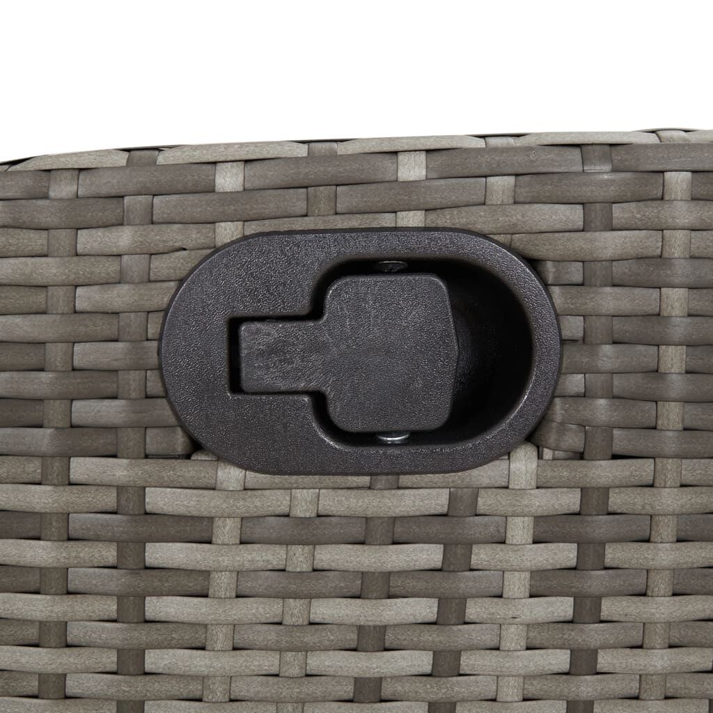 vidaXL Reclining Garden Chair with Footrest Grey Poly Rattan