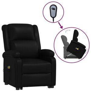 vidaXL Stand up Massage Chair Black Faux Leather