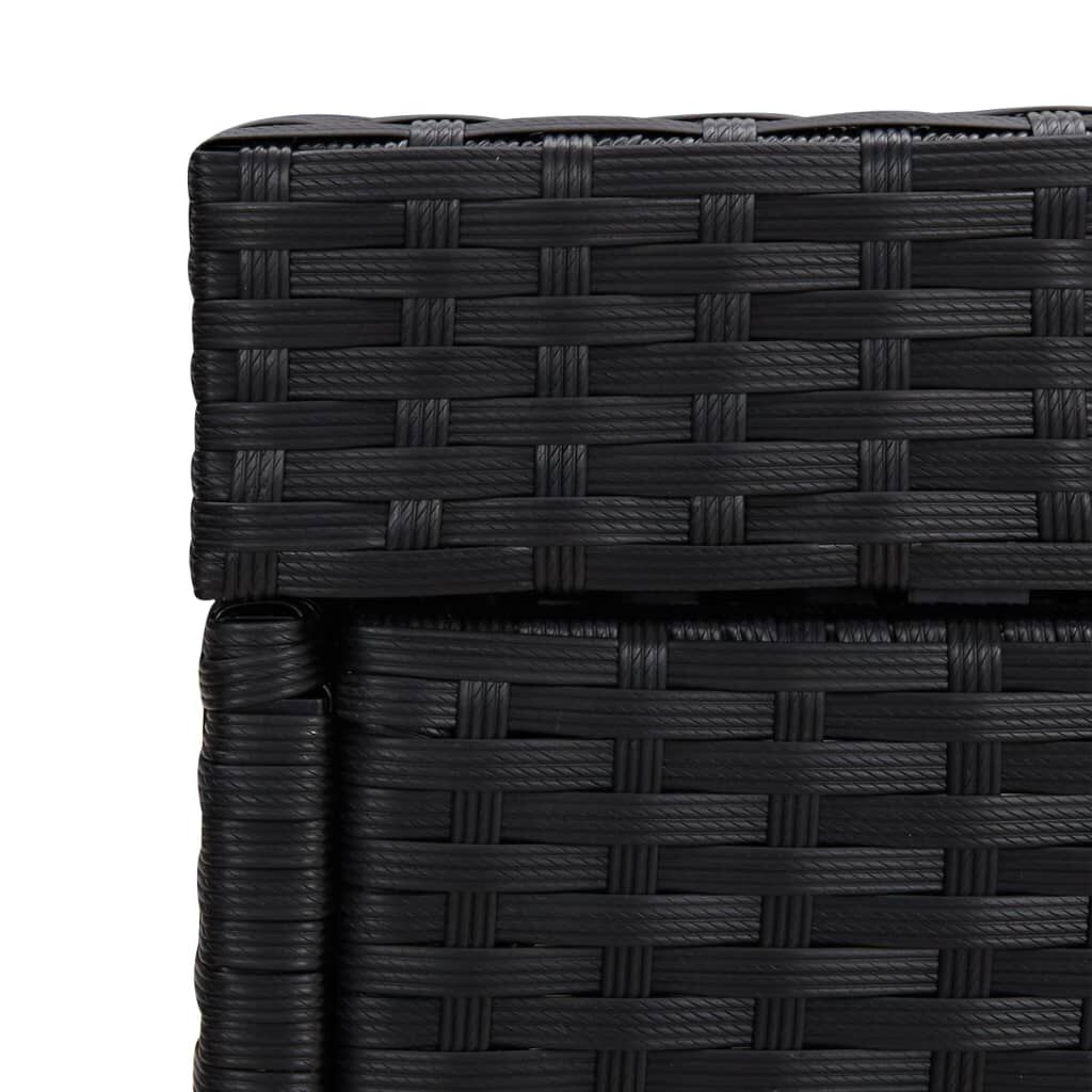 vidaXL Trash Bin Black 40x40x80 cm Poly Rattan