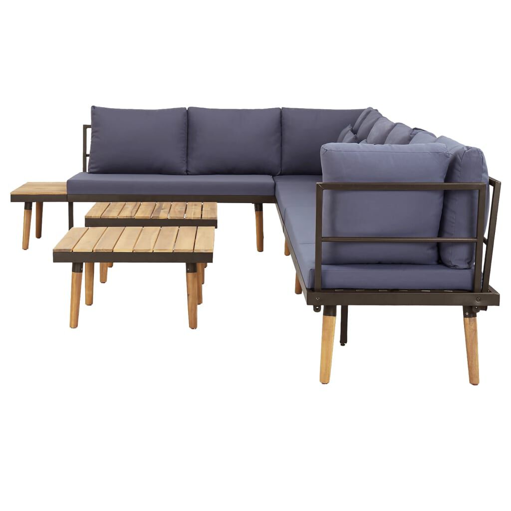 vidaXL 8-Seater Garden Lounge Set with Cushions Solid Acacia Wood