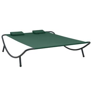 vidaXL Outdoor Lounge Bed Fabric Green