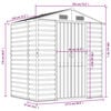 vidaXL Garden Shed Light Grey 191x130x198 cm Galvanised Steel